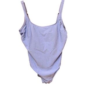 Baltex Blue Ribbed One-Piece Swimsuit Size 16 Womenswear #75C
